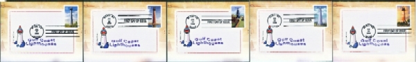 Gulf Coast Lighthouses Set of 5 Letter Sheets 